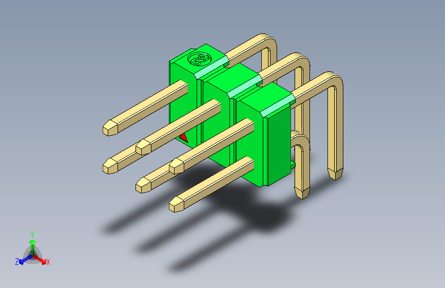 彩色公排针 100mil 2.54mm 系列-DS1022_green_2x03p_100mil_TypeD_rev1.0