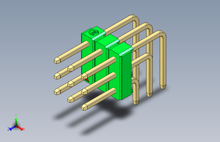 彩色公排针 100mil 2.54mm 系列-DS1022_green_3x03p_100mil_TypeD_rev1.0