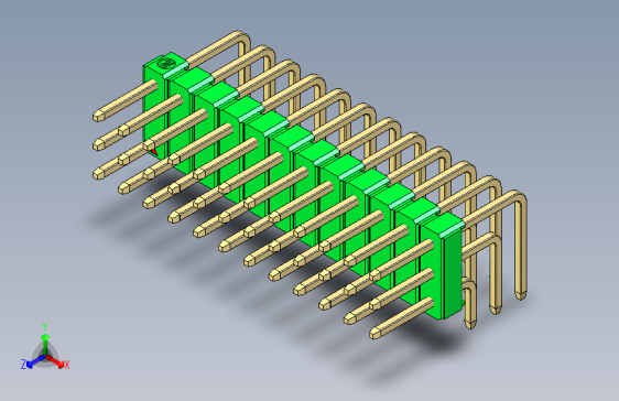 彩色公排针 100mil 2.54mm 系列-DS1022_green_3x12p_100mil_TypeD_rev1.0