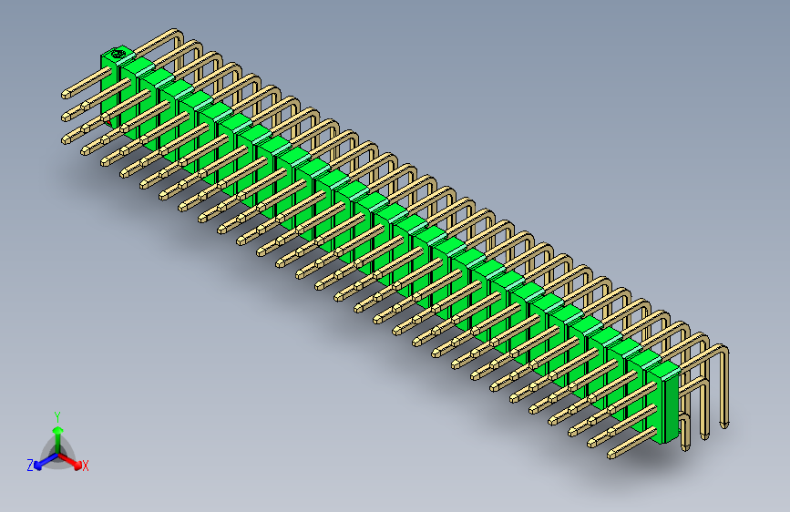 彩色公排针 100mil 2.54mm 系列-DS1022_green_3x29p_100mil_TypeD_rev1.0