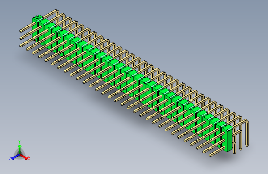 彩色公排针 100mil 2.54mm 系列-DS1022_green_3x31p_100mil_TypeD_rev1.0