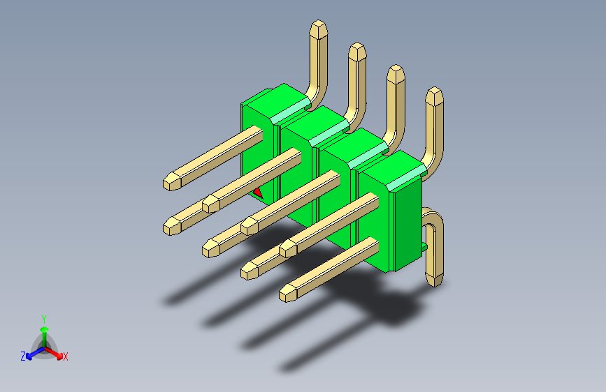 彩色公排针 100mil 2.54mm 系列-DS1022_green_08p_100mil_TypeSMT_rev1.0