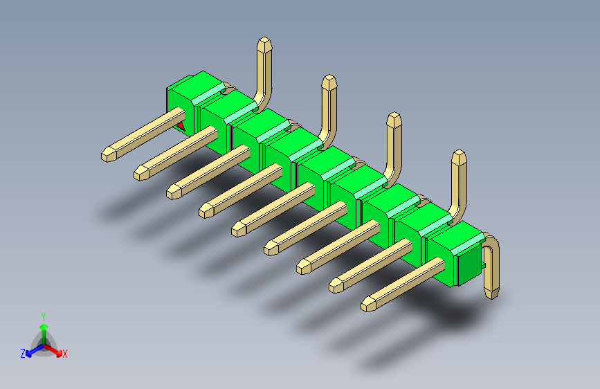 彩色公排针 100mil 2.54mm 系列-DS1022_green_09p_100mil_Type_SMT_R2_rev1.0