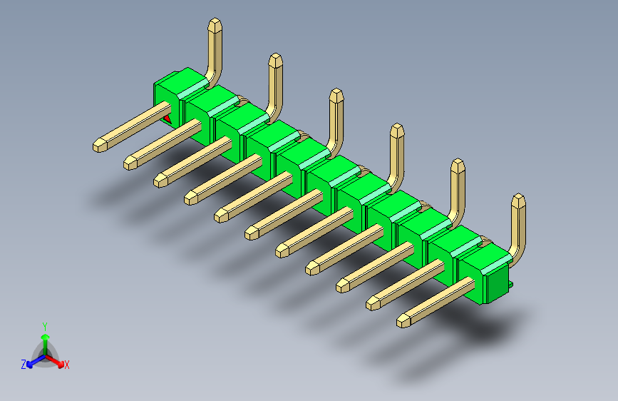 彩色公排针 100mil 2.54mm 系列-DS1022_green_11p_100mil_Type_SMT_R1_rev1.0