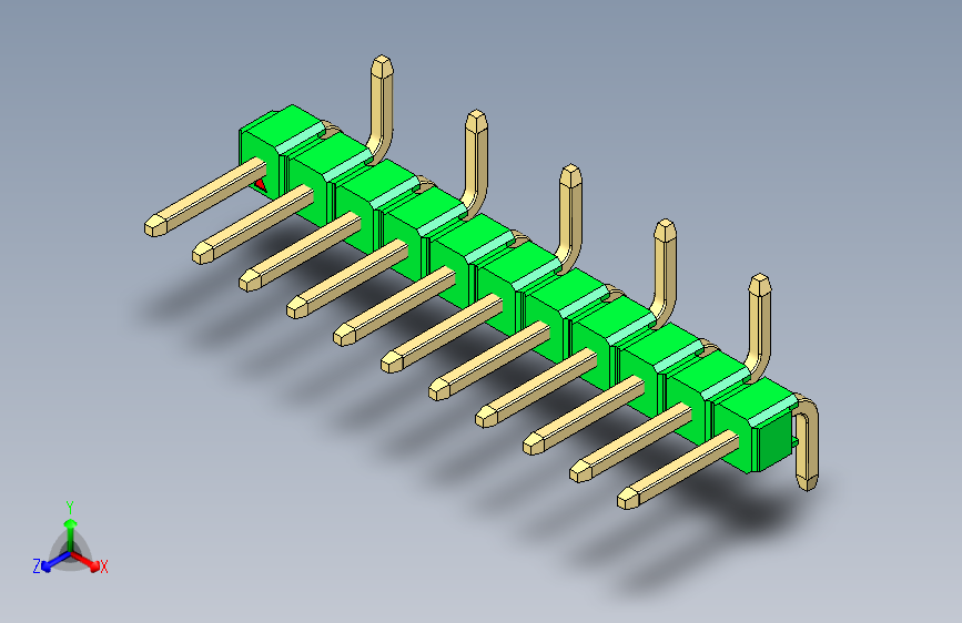 彩色公排针 100mil 2.54mm 系列-DS1022_green_11p_100mil_Type_SMT_R2_rev1.0