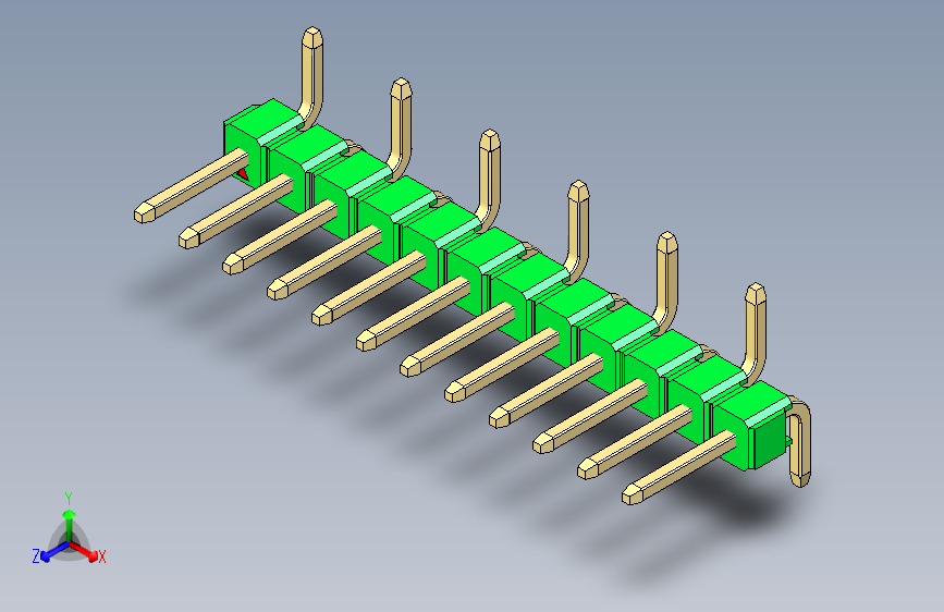 彩色公排针 100mil 2.54mm 系列-DS1022_green_12p_100mil_Type_SMT_R1_rev1.0