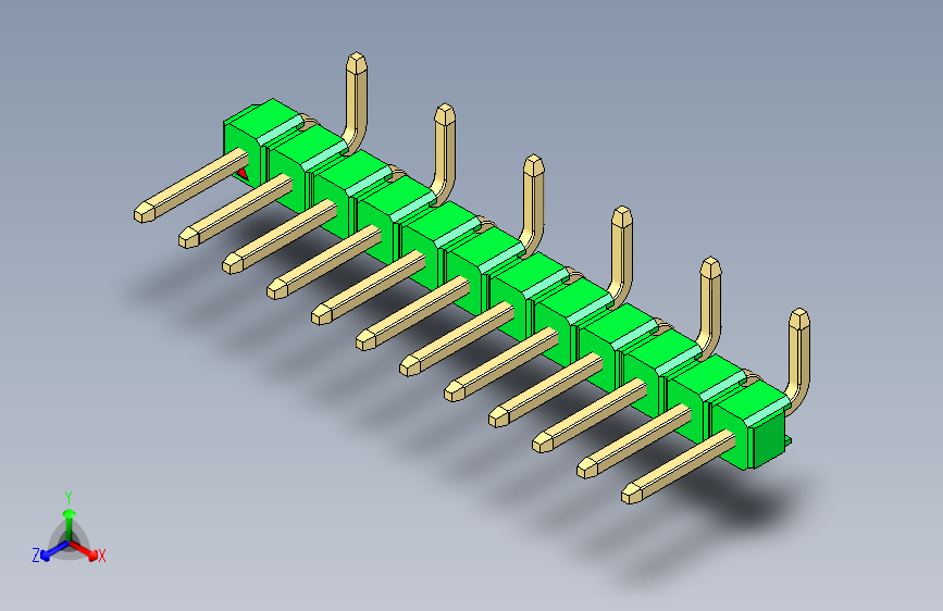 彩色公排针 100mil 2.54mm 系列-DS1022_green_12p_100mil_Type_SMT_R2_rev1.0