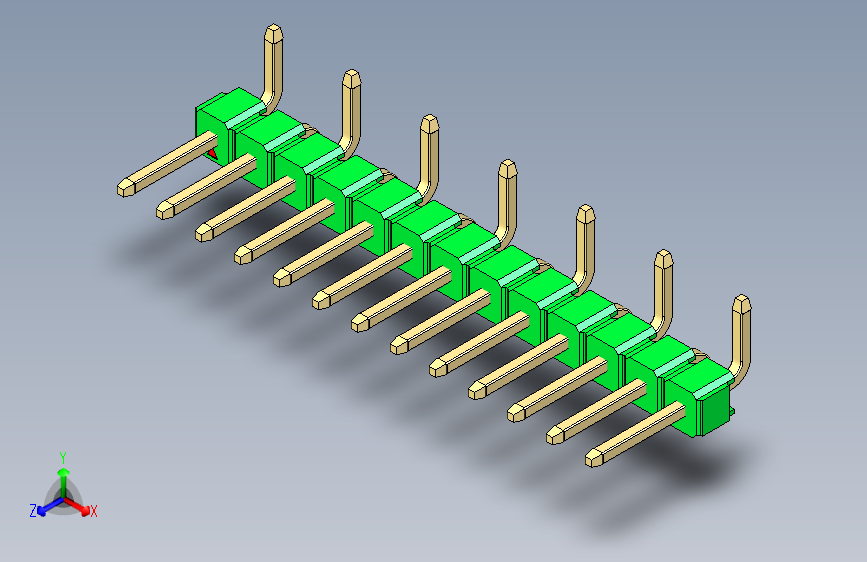 彩色公排针 100mil 2.54mm 系列-DS1022_green_13p_100mil_Type_SMT_R1_rev1.0