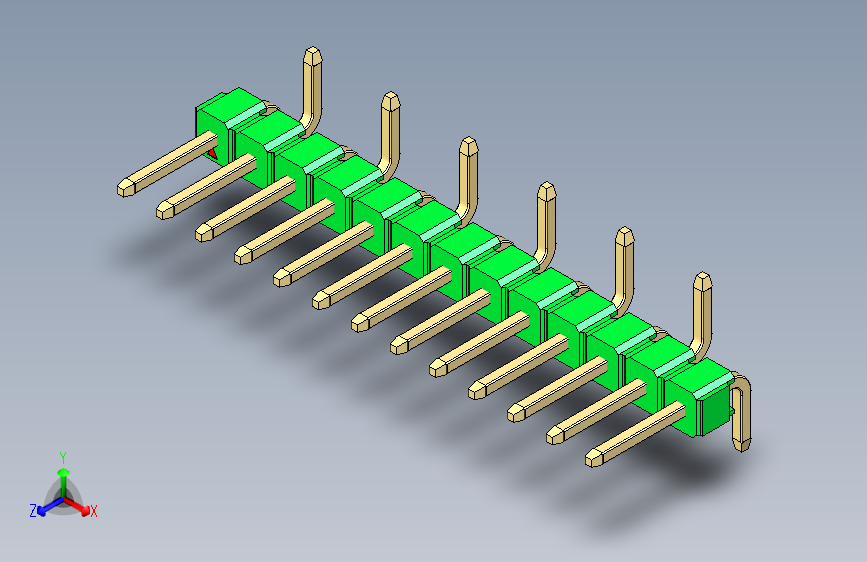 彩色公排针 100mil 2.54mm 系列-DS1022_green_13p_100mil_Type_SMT_R2_rev1.0
