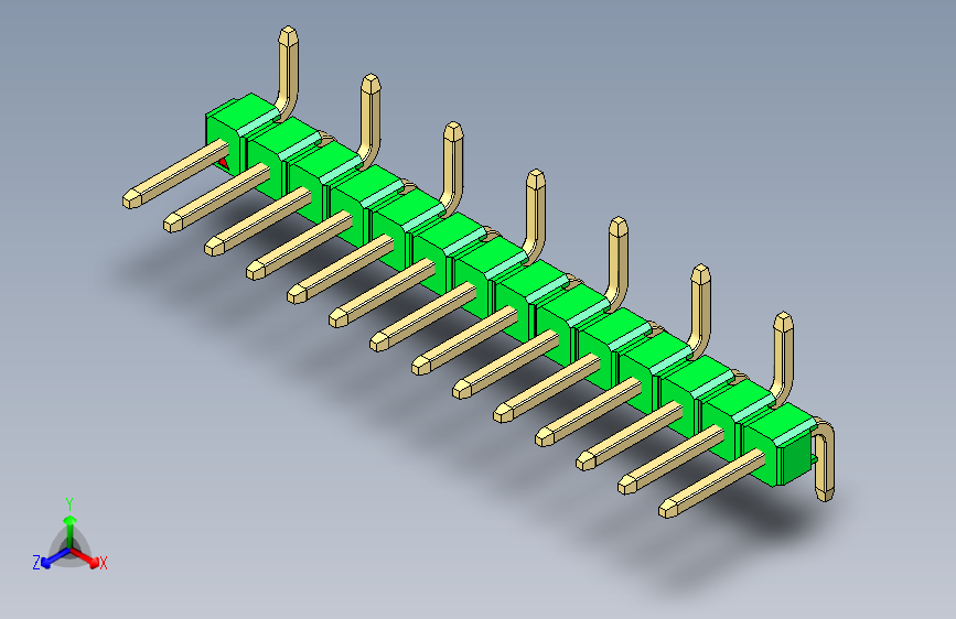 彩色公排针 100mil 2.54mm 系列-DS1022_green_14p_100mil_Type_SMT_R1_rev1.0