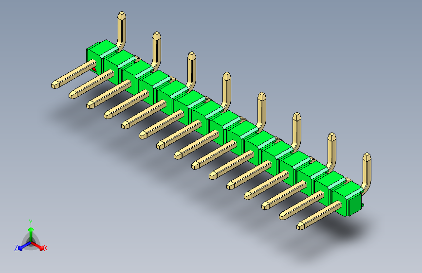 彩色公排针 100mil 2.54mm 系列-DS1022_green_15p_100mil_Type_SMT_R1_rev1.0