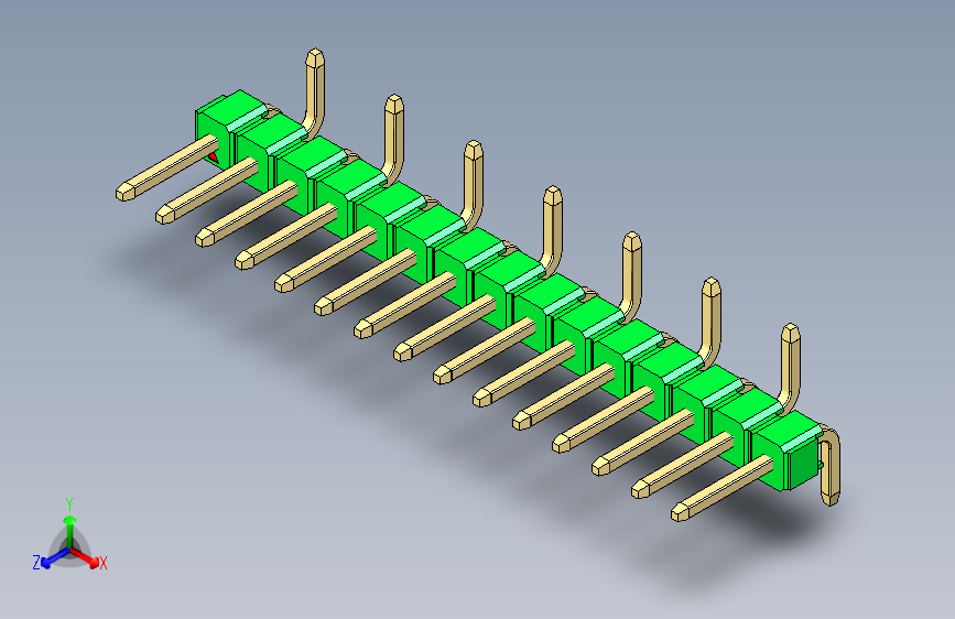 彩色公排针 100mil 2.54mm 系列-DS1022_green_15p_100mil_Type_SMT_R2_rev1.0
