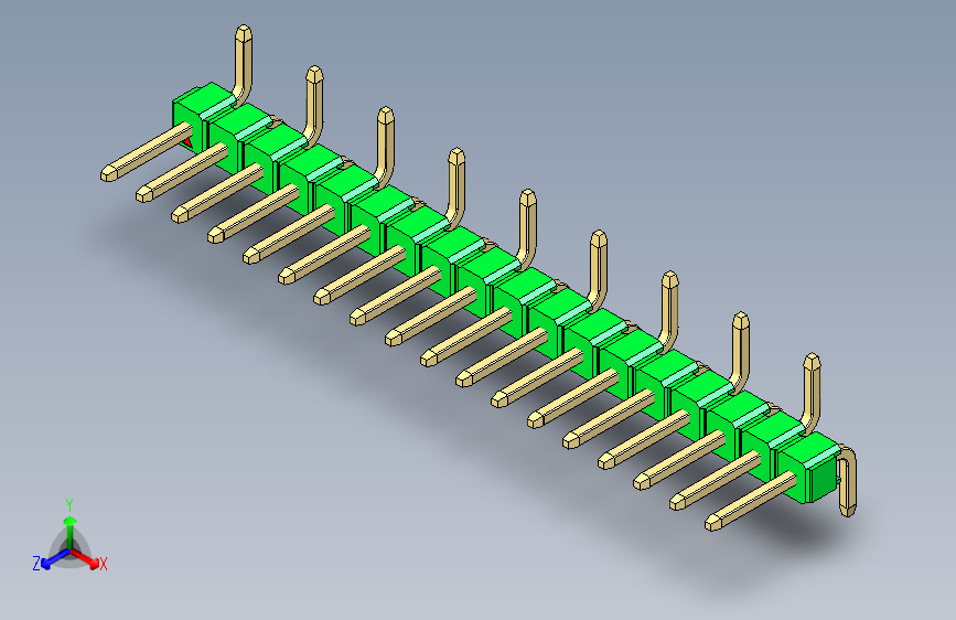 彩色公排针 100mil 2.54mm 系列-DS1022_green_18p_100mil_Type_SMT_R1_rev1.0