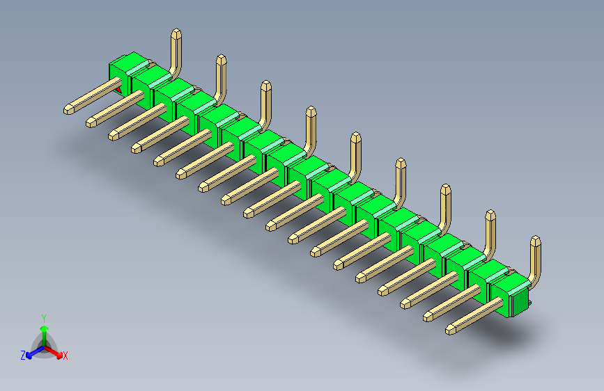 彩色公排针 100mil 2.54mm 系列-DS1022_green_18p_100mil_Type_SMT_R2_rev1.0
