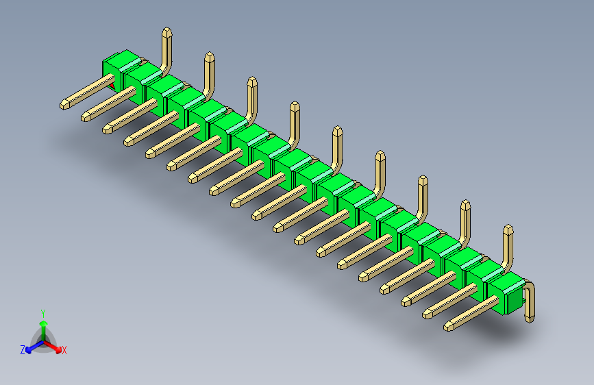 彩色公排针 100mil 2.54mm 系列-DS1022_green_19p_100mil_Type_SMT_R2_rev1.0