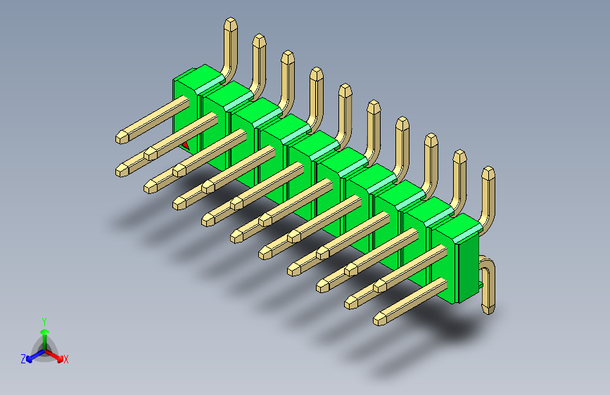 彩色公排针 100mil 2.54mm 系列-DS1022_green_20p_100mil_TypeSMT_rev1.0