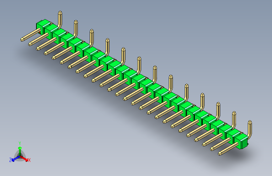彩色公排针 100mil 2.54mm 系列-DS1022_green_26p_100mil_Type_SMT_R2_rev1.0