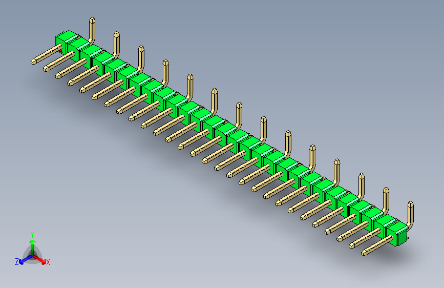 彩色公排针 100mil 2.54mm 系列-DS1022_green_28p_100mil_Type_SMT_R2_rev1.0