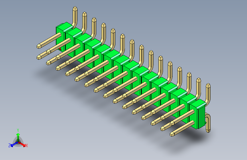 彩色公排针 100mil 2.54mm 系列-DS1022_green_30p_100mil_TypeSMT_rev1.0