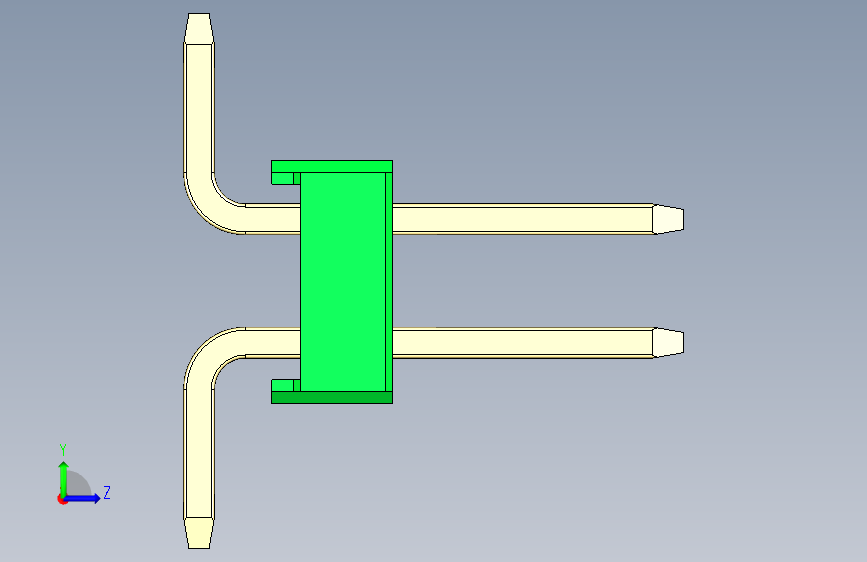 彩色公排针 100mil 2.54mm 系列-DS1022_green_32p_100mil_TypeSMT_rev1.0 左侧视图