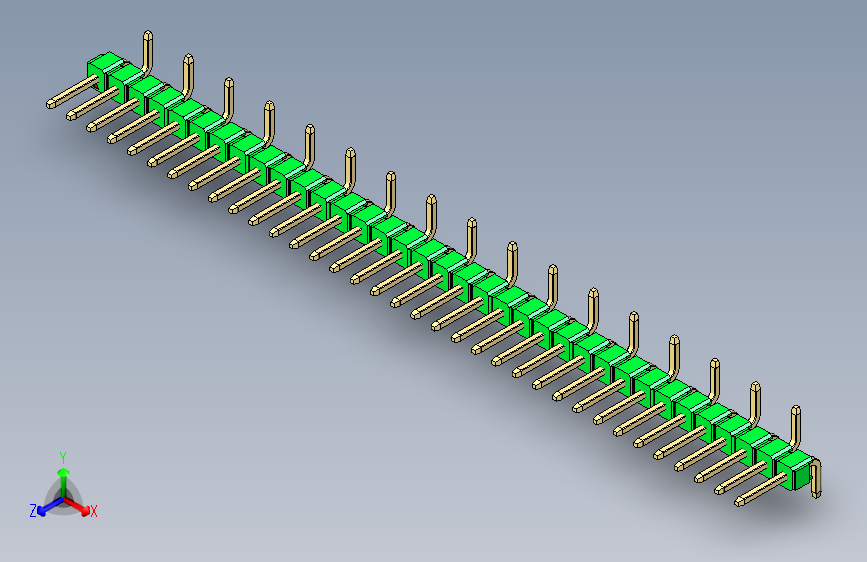 彩色公排针 100mil 2.54mm 系列-DS1022_green_35p_100mil_Type_SMT_R2_rev1.0