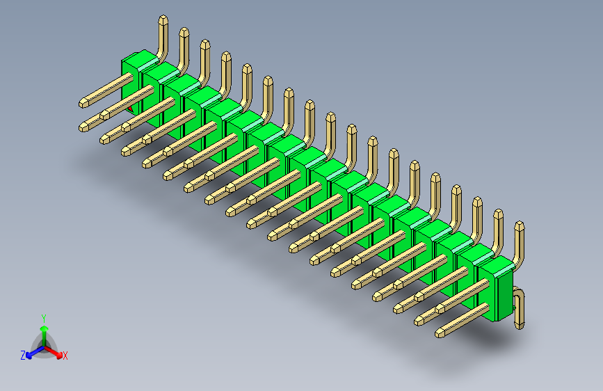 彩色公排针 100mil 2.54mm 系列-DS1022_green_36p_100mil_TypeSMT_rev1.0