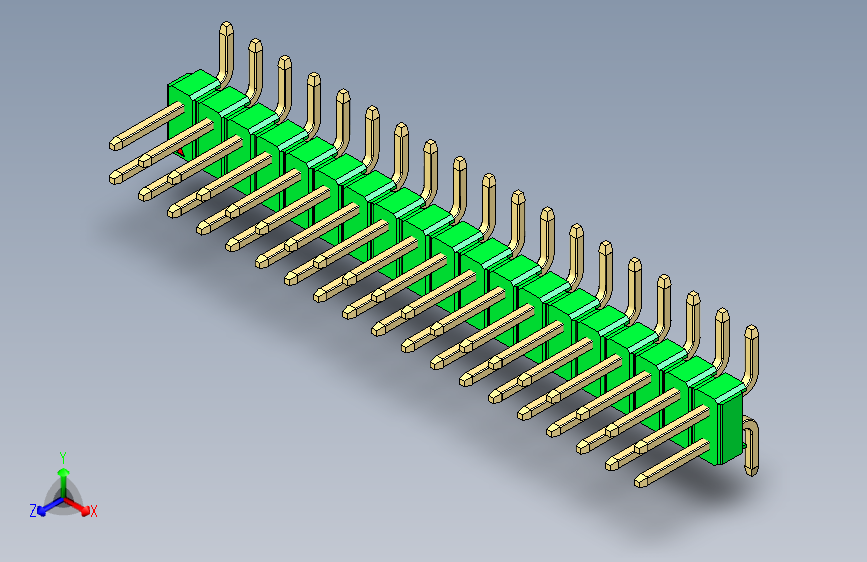彩色公排针 100mil 2.54mm 系列-DS1022_green_38p_100mil_TypeSMT_rev1.0