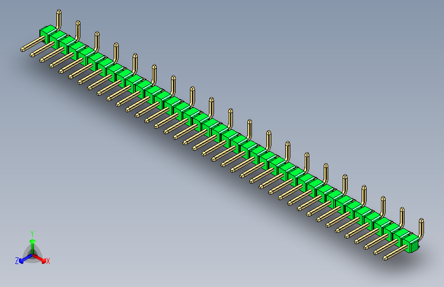 彩色公排针 100mil 2.54mm 系列-DS1022_green_39p_100mil_Type_SMT_R1_rev1.0