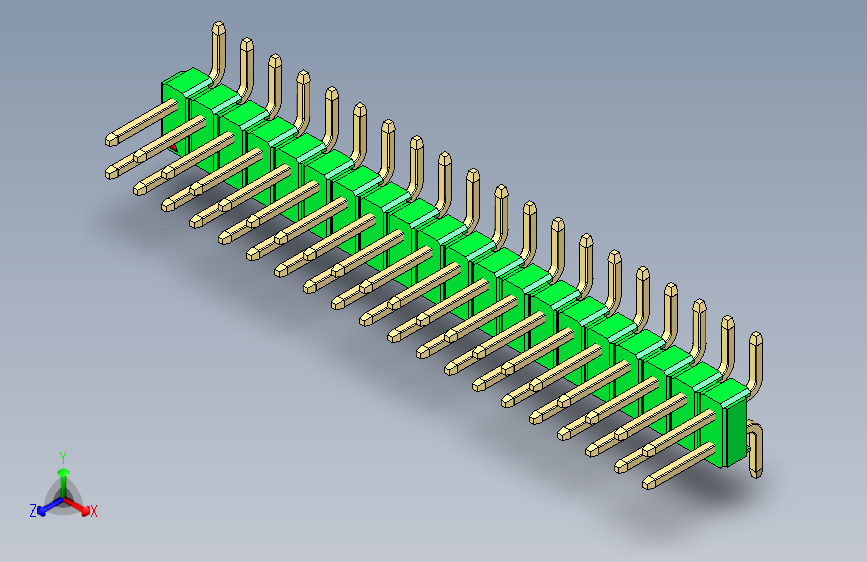 彩色公排针 100mil 2.54mm 系列-DS1022_green_40p_100mil_TypeSMT_rev1.0