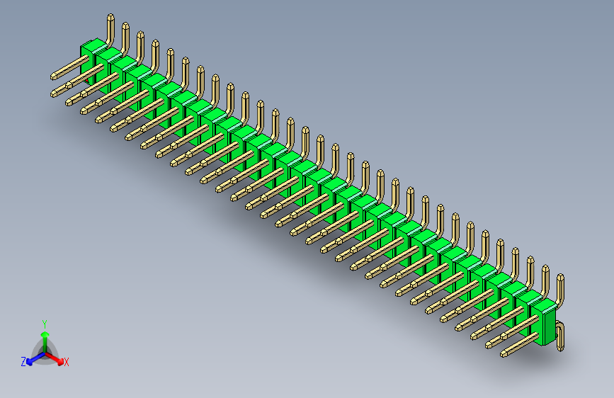 彩色公排针 100mil 2.54mm 系列-DS1022_green_62p_100mil_TypeSMT_rev1.0