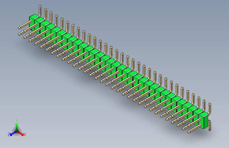 彩色公排针 100mil 2.54mm 系列-DS1022_green_64p_100mil_TypeSMT_rev1.0