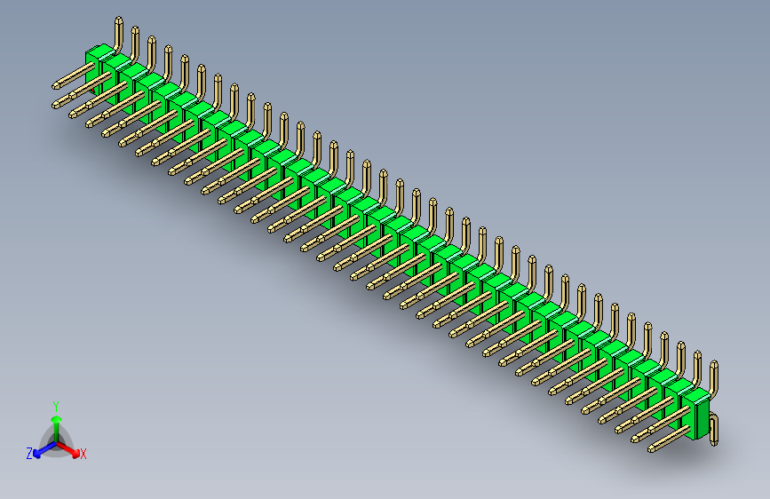 彩色公排针 100mil 2.54mm 系列-DS1022_green_74p_100mil_TypeSMT_rev1.0