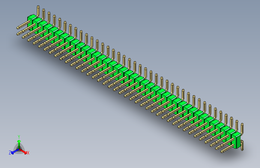 彩色公排针 100mil 2.54mm 系列-DS1022_green_78p_100mil_TypeSMT_rev1.0
