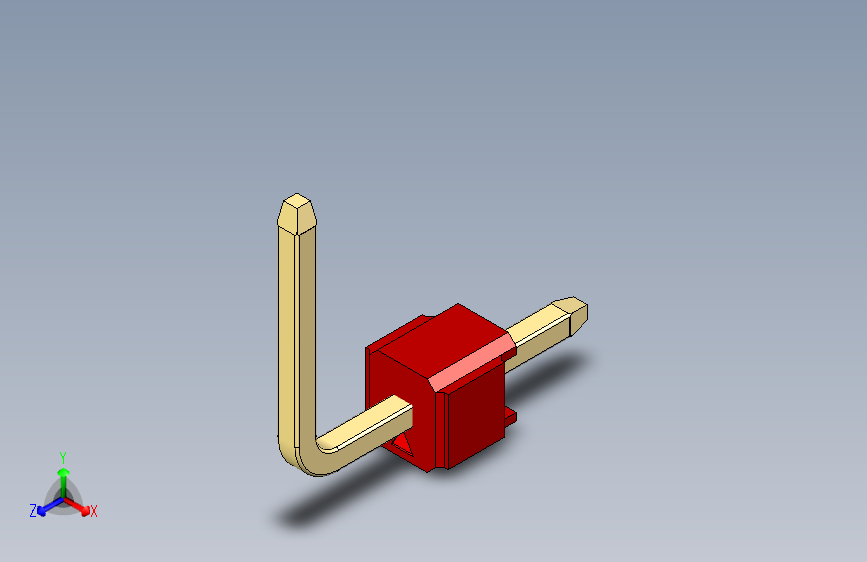 彩色公排针 100mil 2.54mm 系列-DS1022_red_01p_100mil_TypeU_rev1.0