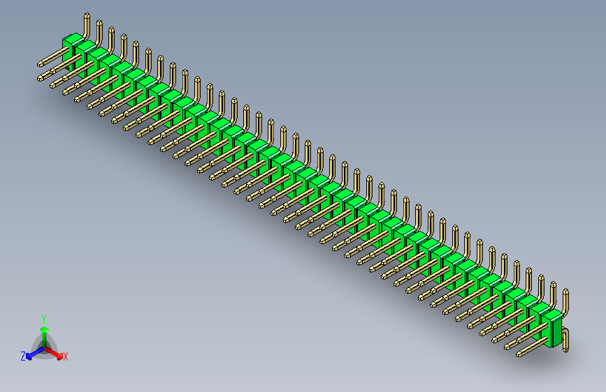 彩色公排针 100mil 2.54mm 系列-DS1022_green_80p_100mil_TypeSMT_rev1.0