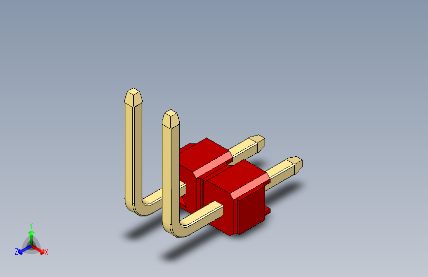 彩色公排针 100mil 2.54mm 系列-DS1022_red_02p_100mil_TypeU_rev1.0