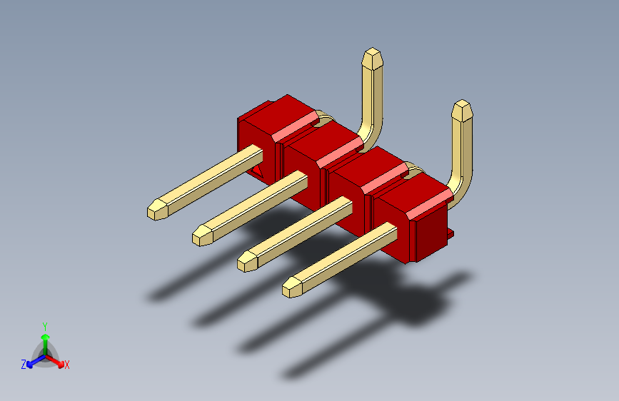 彩色公排针 100mil 2.54mm 系列-DS1022_red_04p_100mil_Type_SMT_R2_rev1.0