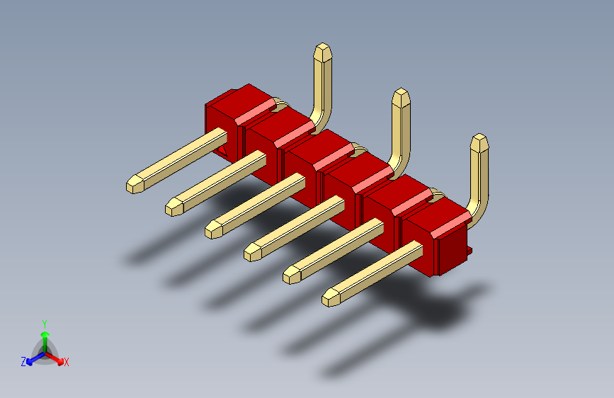 彩色公排针 100mil 2.54mm 系列-DS1022_red_06p_100mil_Type_SMT_R2_rev1.0