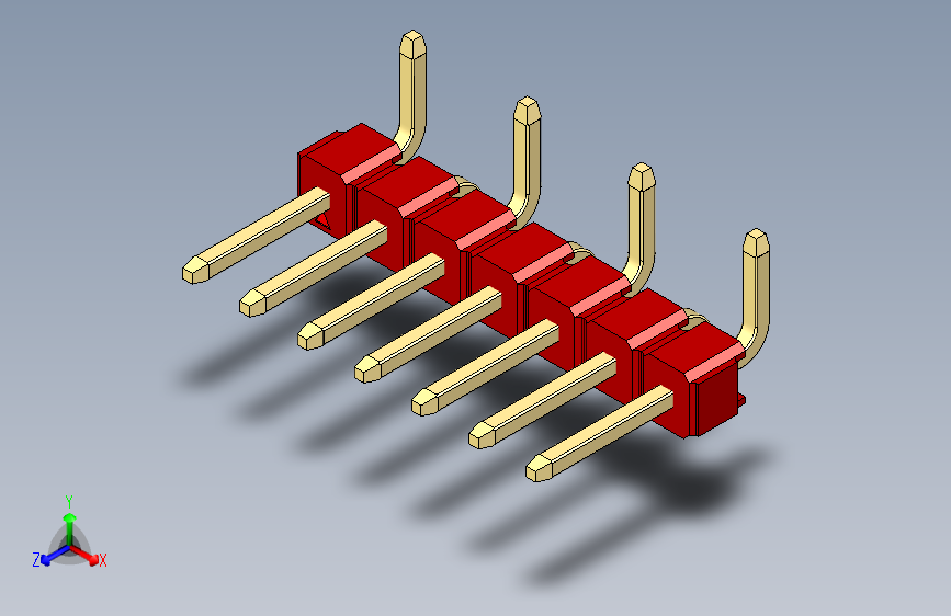 彩色公排针 100mil 2.54mm 系列-DS1022_red_07p_100mil_Type_SMT_R1_rev1.0