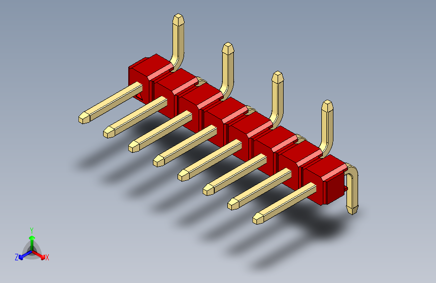 彩色公排针 100mil 2.54mm 系列-DS1022_red_08p_100mil_Type_SMT_R1_rev1.0