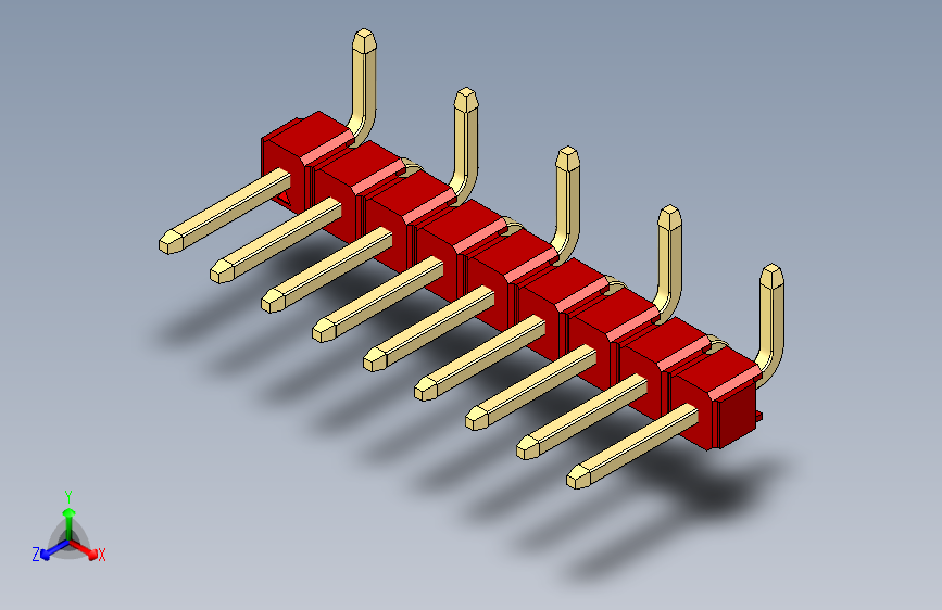 彩色公排针 100mil 2.54mm 系列-DS1022_red_09p_100mil_Type_SMT_R1_rev1.0