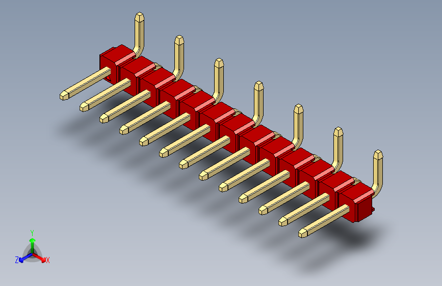 彩色公排针 100mil 2.54mm 系列-DS1022_red_13p_100mil_Type_SMT_R1_rev1.0