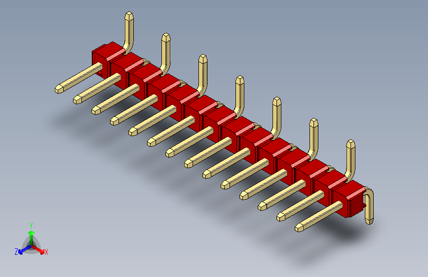 彩色公排针 100mil 2.54mm 系列-DS1022_red_14p_100mil_Type_SMT_R1_rev1.0