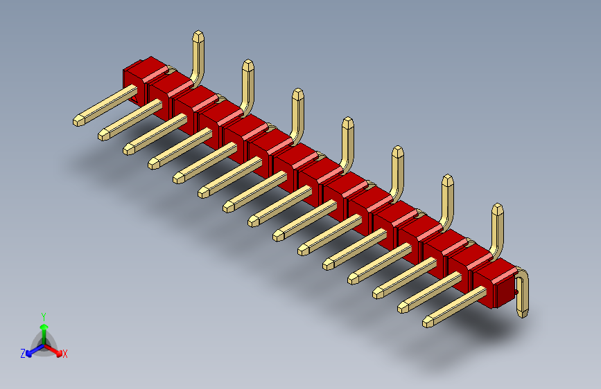 彩色公排针 100mil 2.54mm 系列-DS1022_red_15p_100mil_Type_SMT_R2_rev1.0