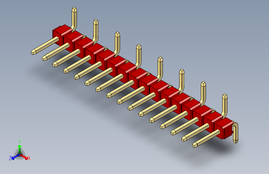 彩色公排针 100mil 2.54mm 系列-DS1022_red_16p_100mil_Type_SMT_R1_rev1.0
