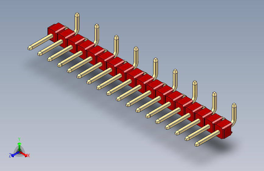 彩色公排针 100mil 2.54mm 系列-DS1022_red_18p_100mil_Type_SMT_R2_rev1.0