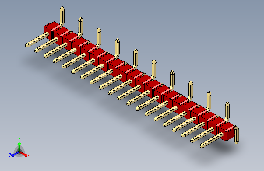 彩色公排针 100mil 2.54mm 系列-DS1022_red_20p_100mil_Type_SMT_R1_rev1.0
