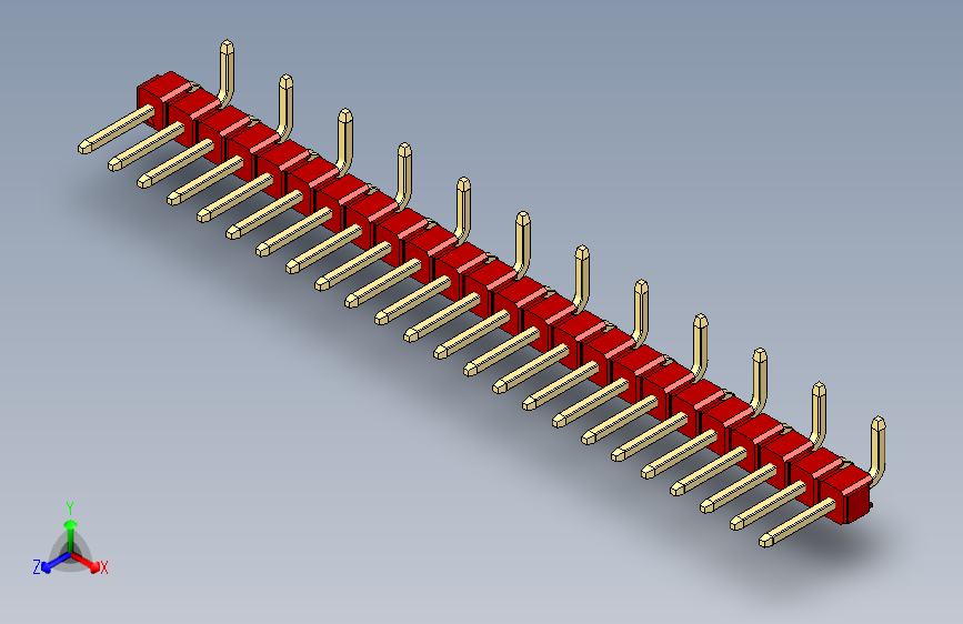 彩色公排针 100mil 2.54mm 系列-DS1022_red_24p_100mil_Type_SMT_R2_rev1.0