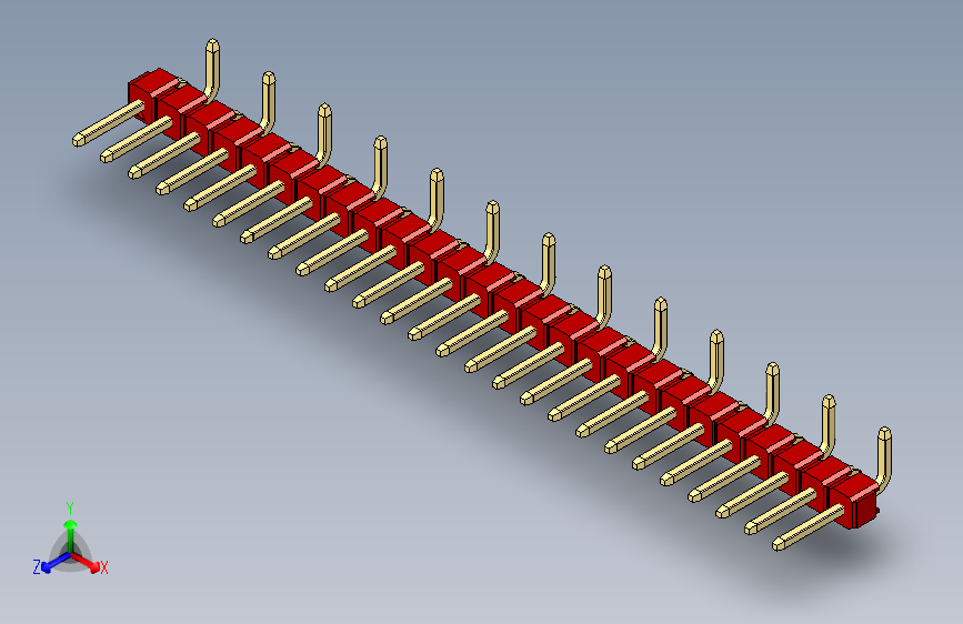 彩色公排针 100mil 2.54mm 系列-DS1022_red_26p_100mil_Type_SMT_R2_rev1.0