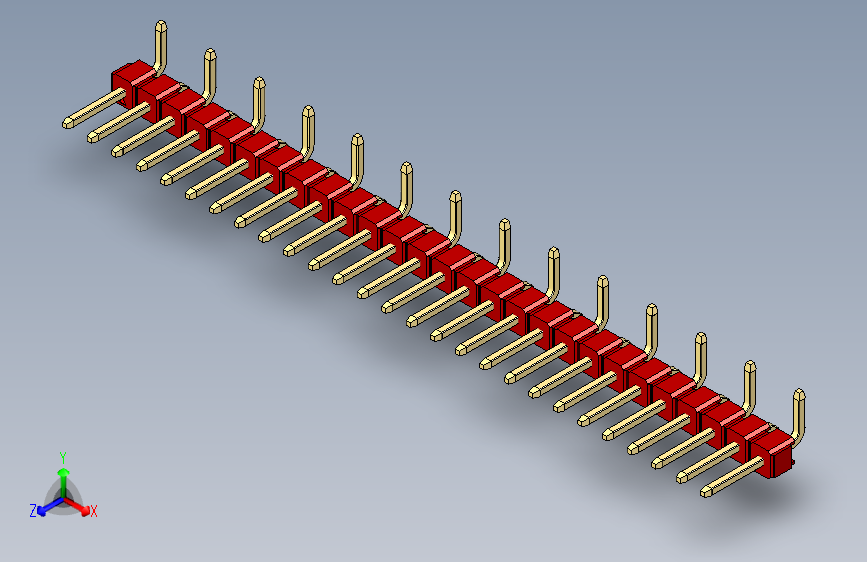 彩色公排针 100mil 2.54mm 系列-DS1022_red_27p_100mil_Type_SMT_R1_rev1.0
